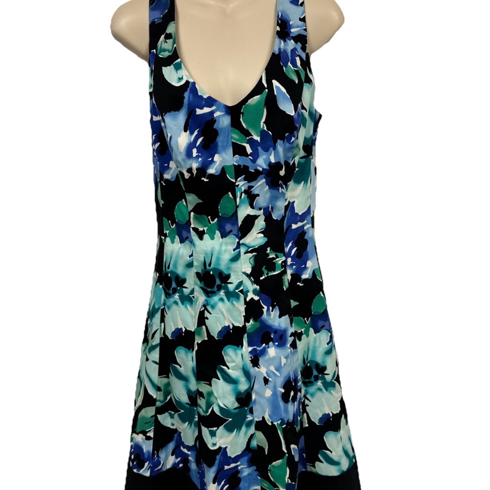 Lauren Ralph Lauren Blue & Green Floral Print Sleeveless dress Size 12